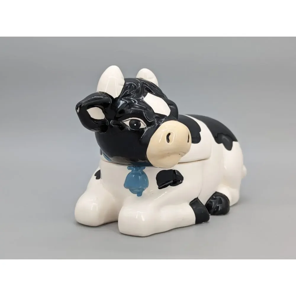 Vintage Ceramic Black White Farm 11